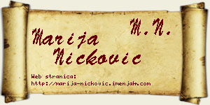 Marija Ničković vizit kartica
